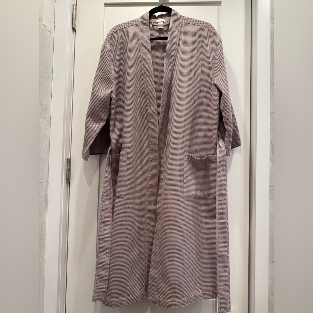 H&M Home Waffle Knit Robe – Dusty Mauve Spa Style Belted Robe